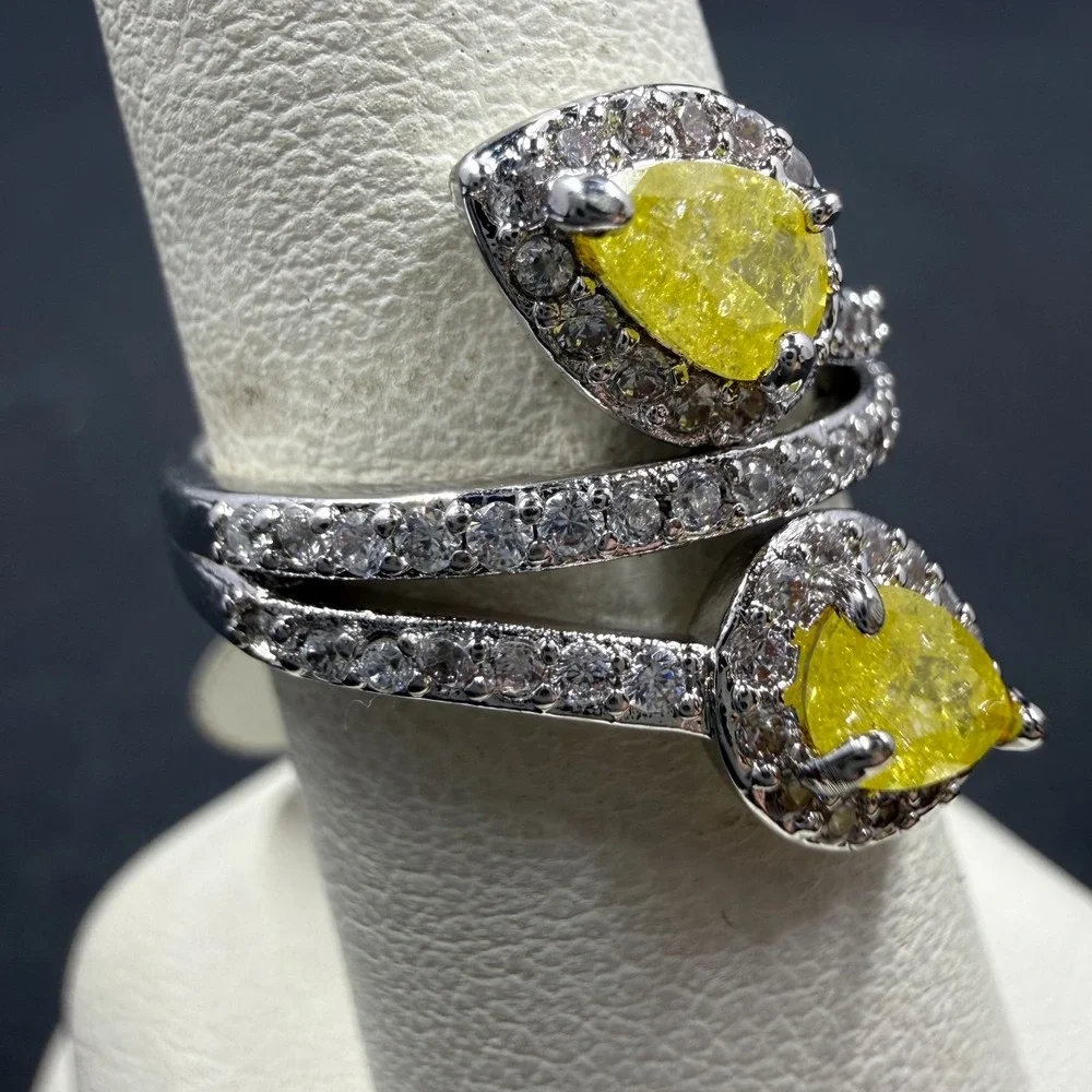Bomb‎ Party Revealed in Style Lab Lemon Ice Crystal Rhodium Size 6 Ring RBP6155
